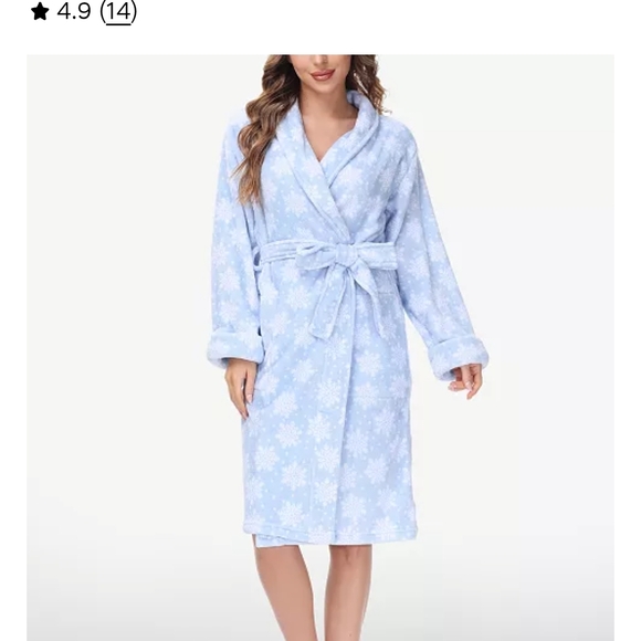 Echo Light Blue Snowflake Patterned Robe - Picture 1 of 2